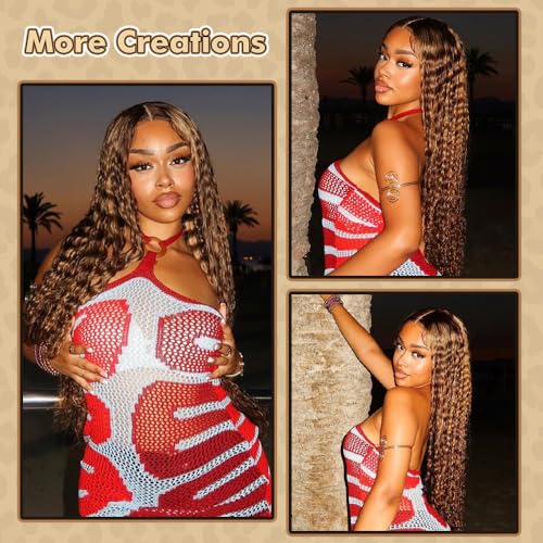 Trilumity Ombre Honey Blonde 13X6 Deep Wave Human Hair - Honey Blonde Hair Replacement Wig