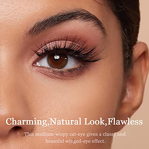 Trilumity 3D Magnetic With Eyeliner Magnetic Faux Mink Fiber - Black False Lashes