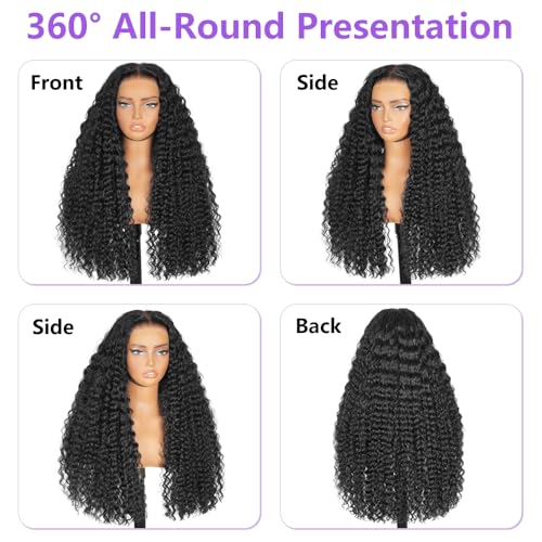 Trilumity Wear And Go Deep Wave Human Hair - Natural Black Hair Replacement Wig