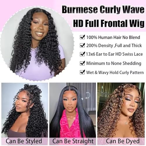 Trilumity Burmese 13X4 Raw Water Water Wave 100% Human Hair - Natural Black Hair Replacement Wig