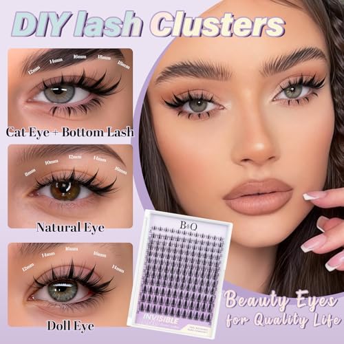 Trilumity Fairy Lash Clusters Wispy Faux Mink Fiber - Clear False Lashes