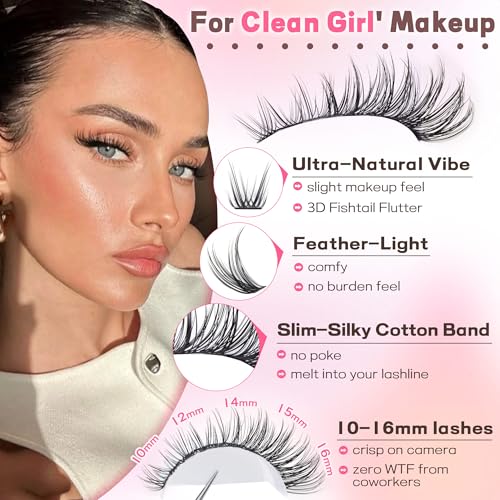 Trilumity Natural Wispy Extension Kit Wispy Faux Mink Fiber - Black False Lashes