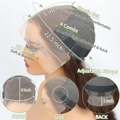 Trilumity Chocolate Brown 200 Density Body Wave Human Hair - Brown Hair Replacement Wig