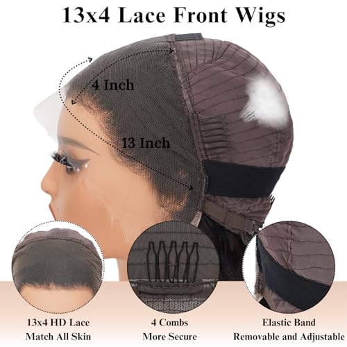 Trilumity 13X4 Glueless With Deep Wave Human Hair - Natural Black Hair Replacement Wig