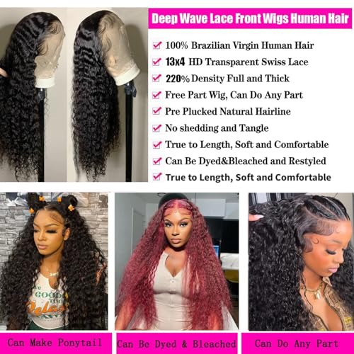 Trilumity Hd For Women Deep Wave Human Hair - Natural Black Hair Replacement Wig