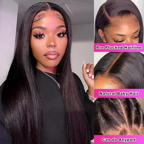 Trilumity 13X6 Straight Thick Straight Human Hair - Natural Black Hair Replacement Wig