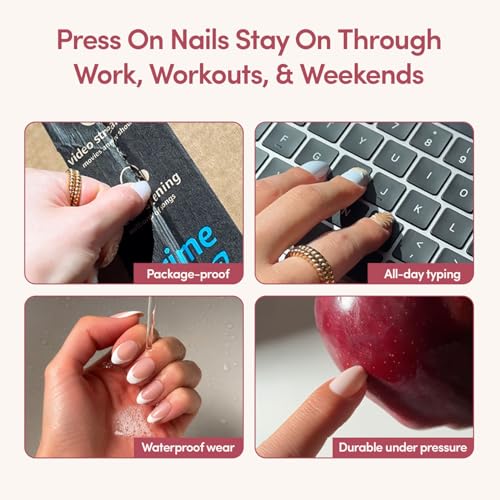 Trilumity Extra Velvet Pink Shimmer Extra Short Almond Soft Gel - Pink Press On Nails