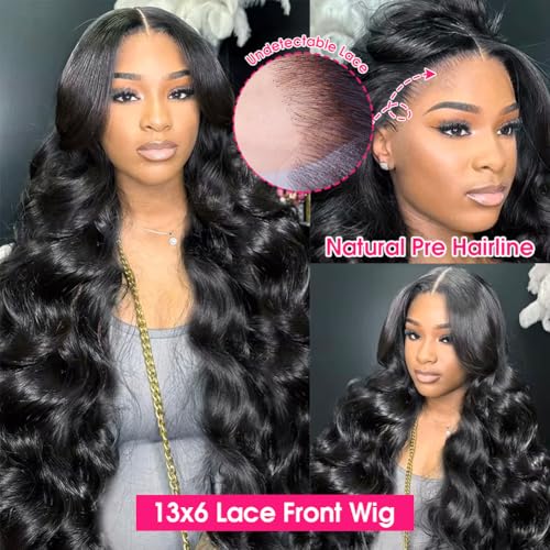 Trilumity 13X6 200 Density Body Wave 100% Human Hair - Natural Color Hair Replacement Wig