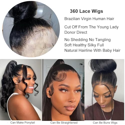 Trilumity 360 Transparent Al For Body Wave Brazilian Virgin Hair - Natural Black Hair Replacement Wig