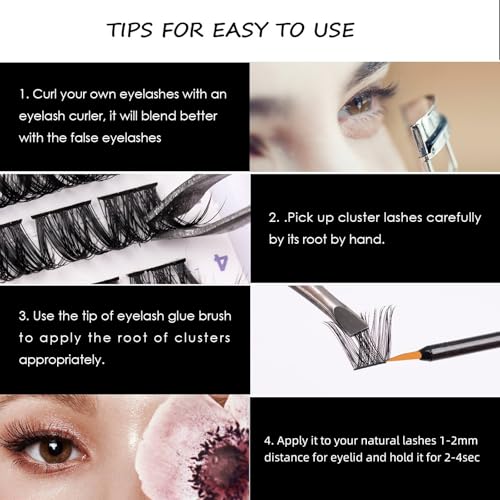 Trilumity Lash Clusters Individual Clusters Cluster Faux Mink Fiber - Clear False Lashes
