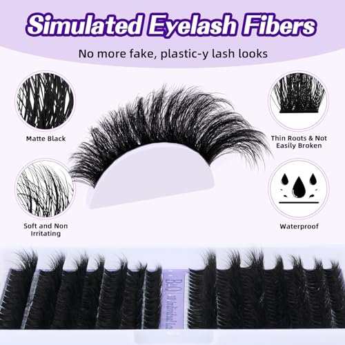 Trilumity Fluffy Lash Clusters Cat Eye Faux Mink Fiber - Black False Lashes