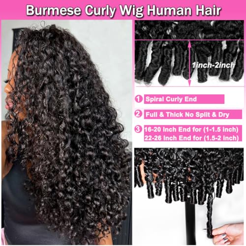 Trilumity Burmese Half Wear And Curly Human Hair - Natural Black Hair Replacement Wig