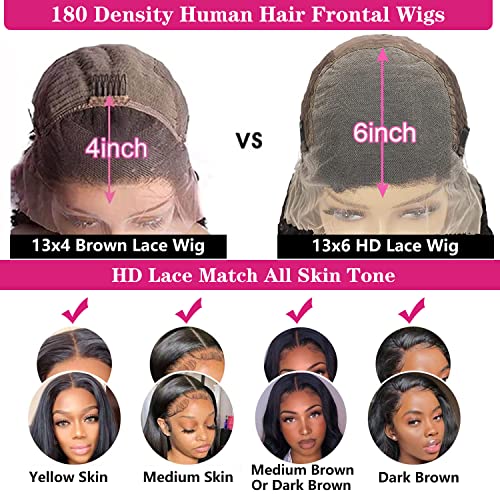 Trilumity Straight 13X6 Front Unprocessed Straight Human Hair - Natural Black Hair Replacement Wig