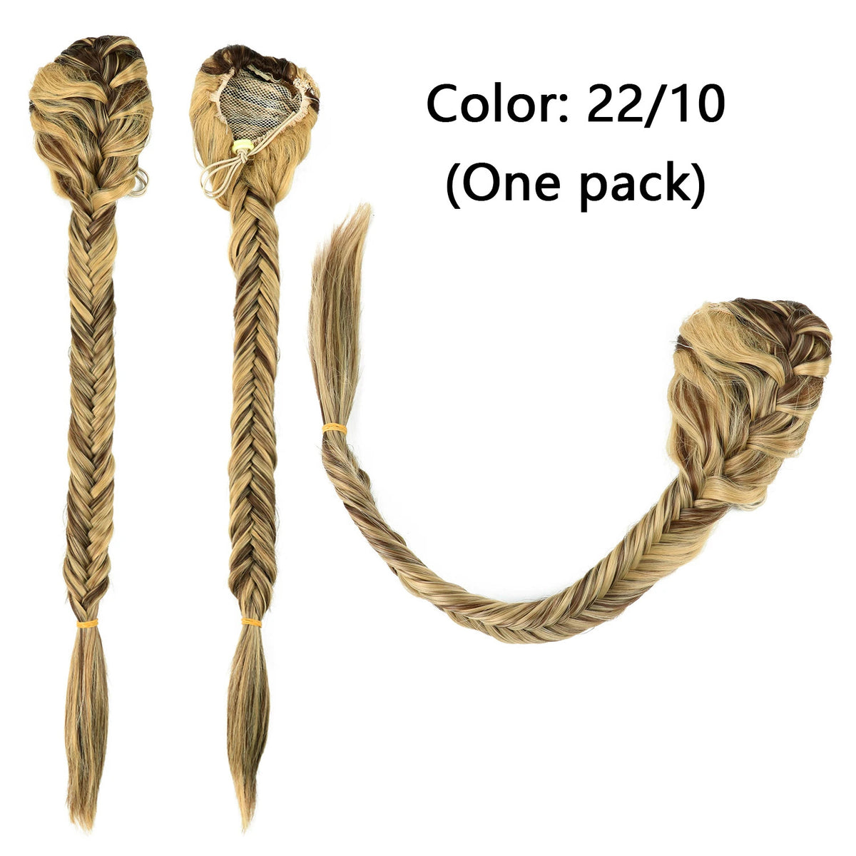 Trilumity Braided Ponytail in 1B, parting detail