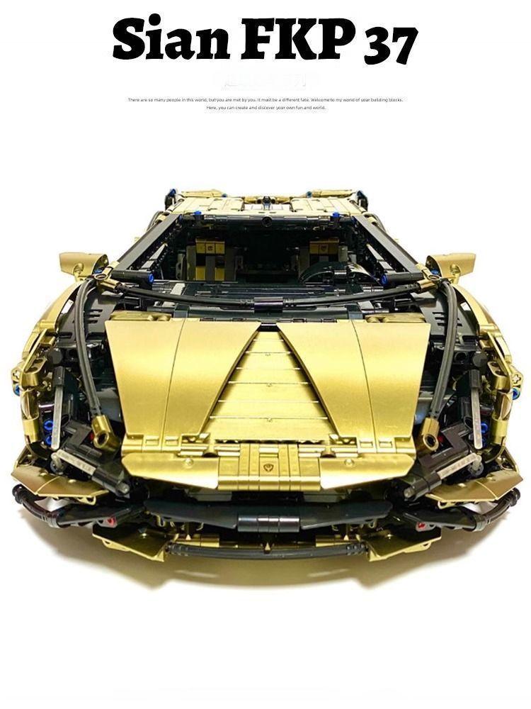 Trilumity Building Block Set: 1: 8 The Ultimate Italian Gold Supercar Custom Edition (3955-Piece)