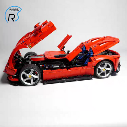 Trilumity MOC Building Block Set: 1:8 Italian Red Hypercar | MOC Set (3587-Piece)