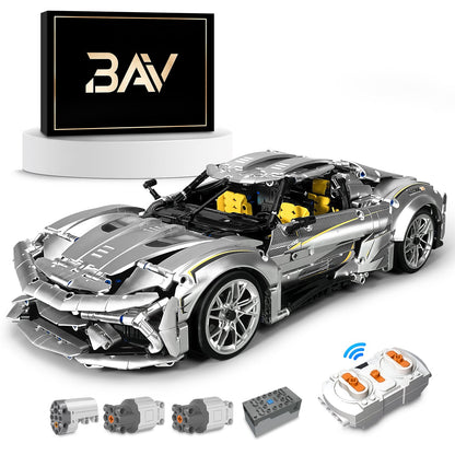 Trilumity Building Block Set: 1:10 Silver Koenigsegg Building Sets (2086Piece)