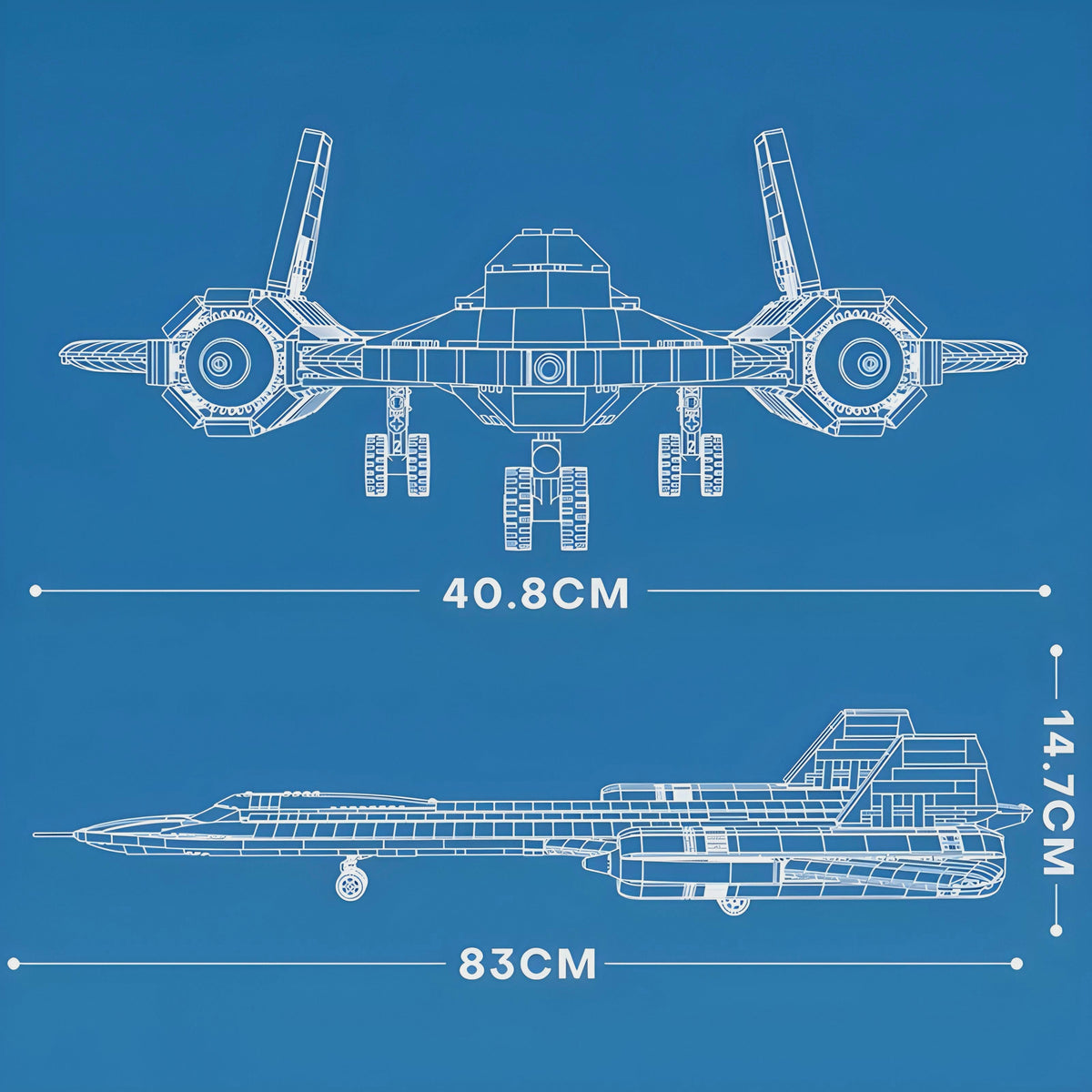 Trilumity SR-71 Blackbird Building Block Set, 1,778-Piece