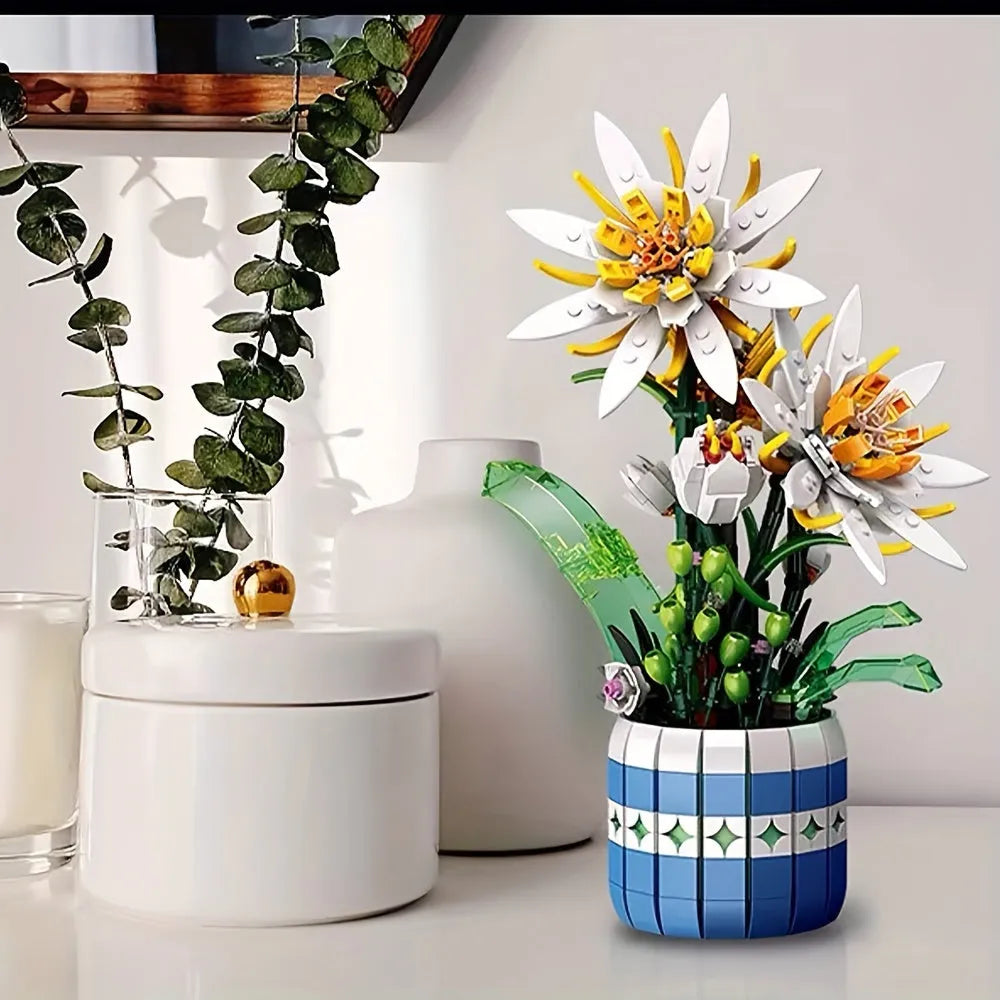 JieStar Building Block Set: Epiphyllum Bonsai Plant, Model JJ9033