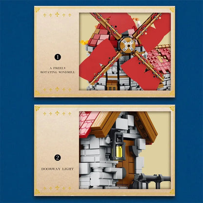 Reobrix MOC Building Block Set: European Century MOC Medieval Windmills Town, Model R66014