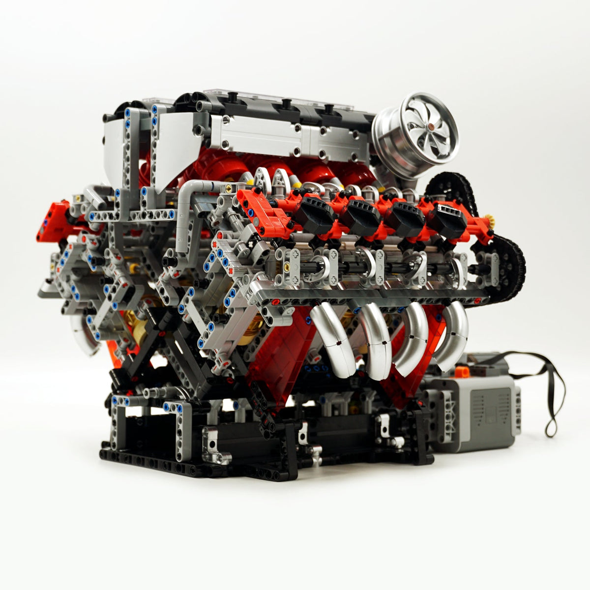 Trilumity Motorized Building Block Set: The Ultimate F488 V8 Engine (2717-Piece)