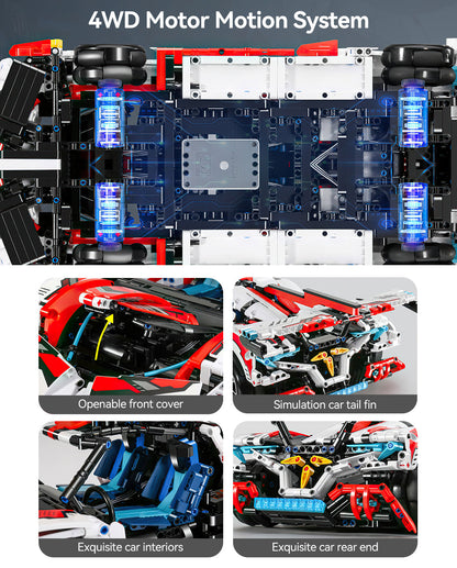 Trilumity Apollo MOC, Drift Building Block Set, 1:10 Scale, Remote Control, 2,732-Piece