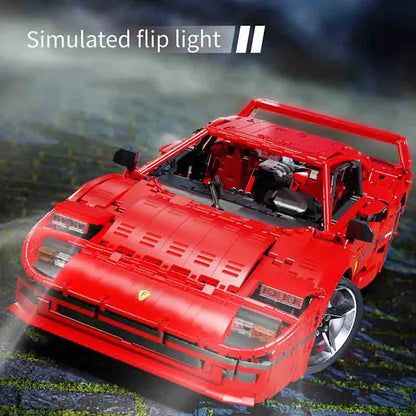 JieStar MOC Motorized Building Block Set: Ferrari F40 Racing Sports Car, Model X001