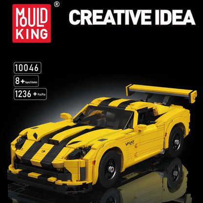 Mould King MOC Motorized Building Block Set: Dodge Viper Racing Sports Car, Model 10046