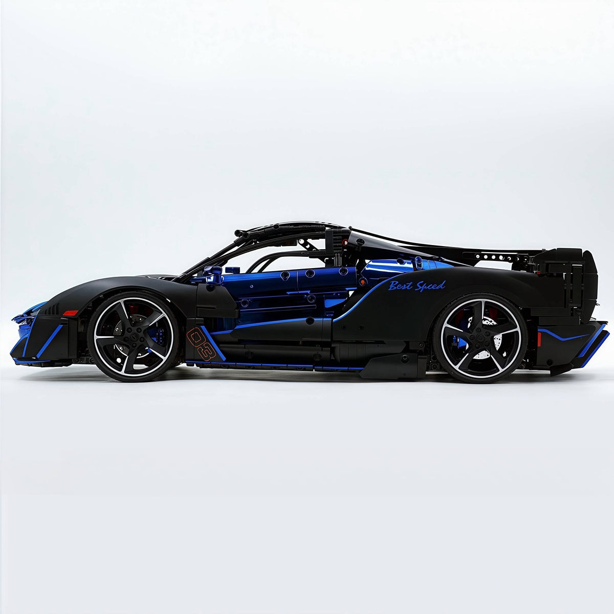Trilumity Motorized Building Block Set: 1: 8 Woking Hypercar Track Focus, Aerodynamic Brilliance, Mirror Customized Edition (3862-Piece)