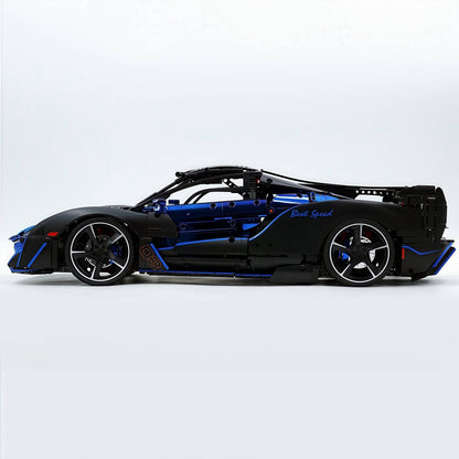 Trilumity Motorized Building Block Set: 1: 8 Woking Hypercar Track Focus, Aerodynamic Brilliance, Mirror Customized Edition (3862-Piece)