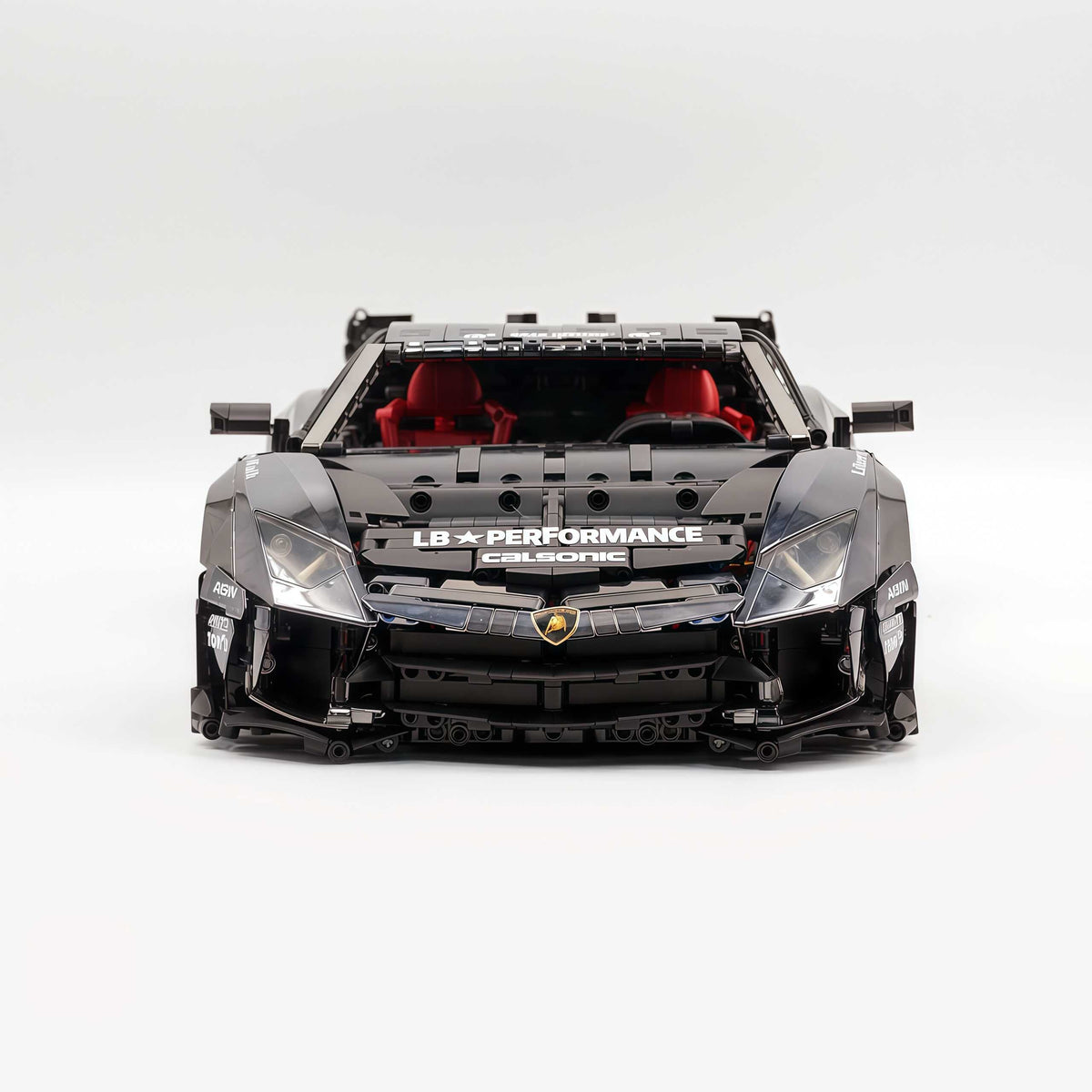 Trilumity Building Block Set: 1:8 Lamborghini Aventador Svj Lbwk | Electroplated Black Custom Bull Widebody Supercar