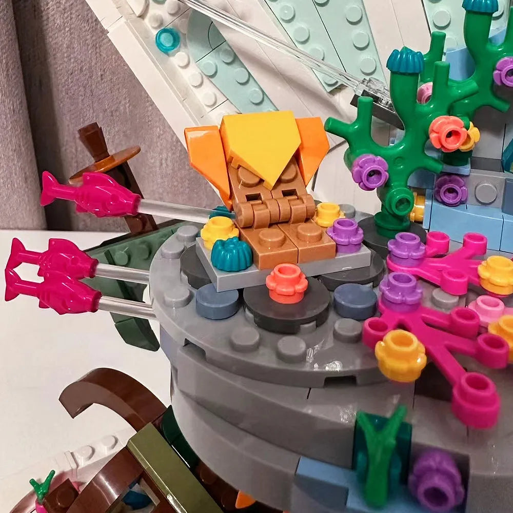 MOC Building Block Set: Little Mermaid Royal Clamshell, Model 68009