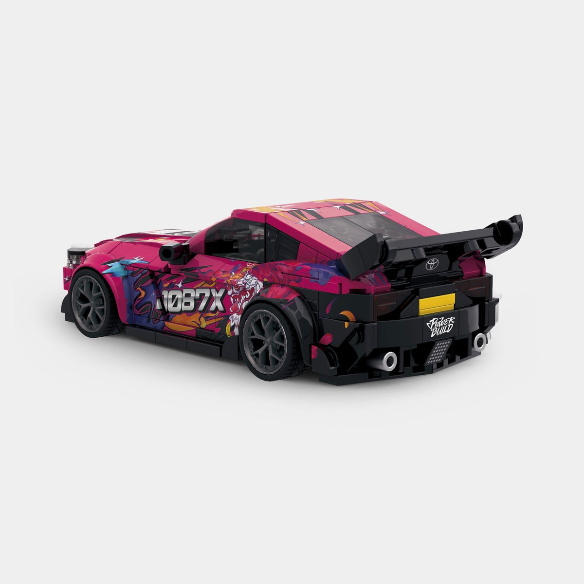 Trilumity Building Block Set: Toyota Supra r32 1097x with Container Display Case (415-Piece)
