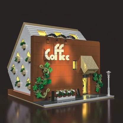MORK MOC Building Block Set: Street Experts MOC City Upside Down Cafe, Model 10209
