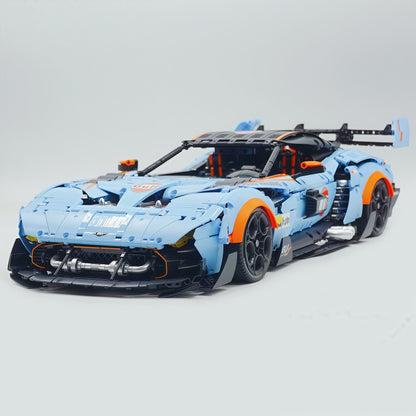 Trilumity Building Block Set: 1:8 Aston Martin Vulcan | Gulf Blue Custom Edition | 3794+-Piece