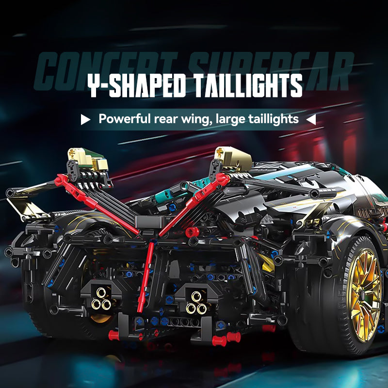 Trilumity Motorized Building Block Set: 1: 8 Lamborghini Lambo V12 Vision GT, Cyberpunk Style, Electric Opening and Closing Cockpit (2472-Piece)