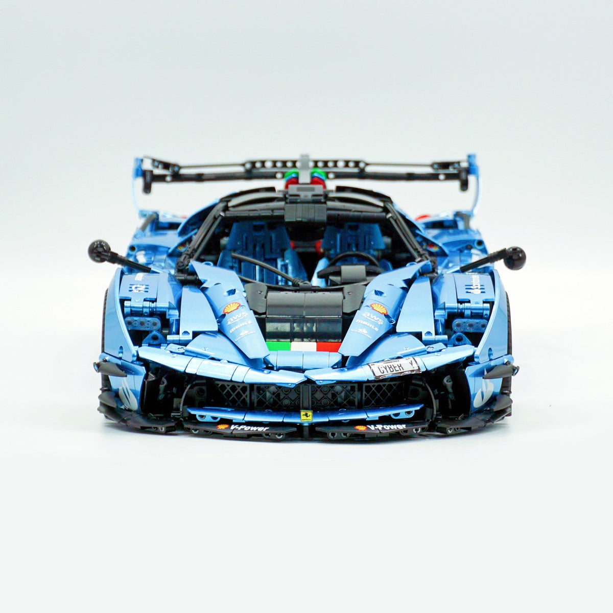 Trilumity Motorized Building Block Set: 1:8 The Ultimate Italian Hybrid Hypercar Evo | Customized Electroplating Tiffany Blue Italian Exotic