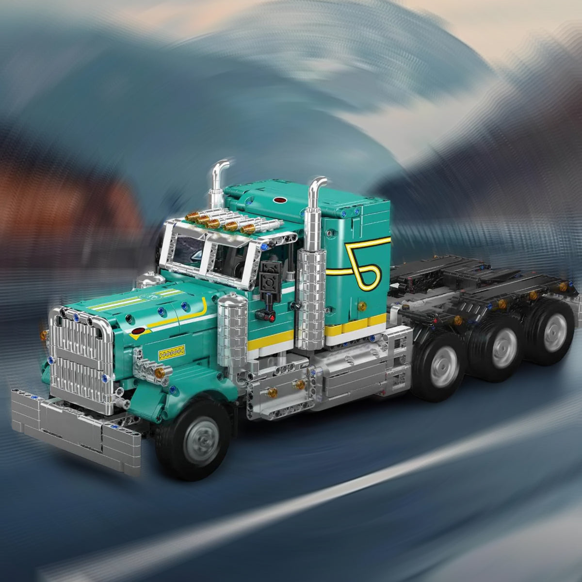 Trilumity Motorized Building Block Set: Remote Controlled Peter American Truck | 2064Piece