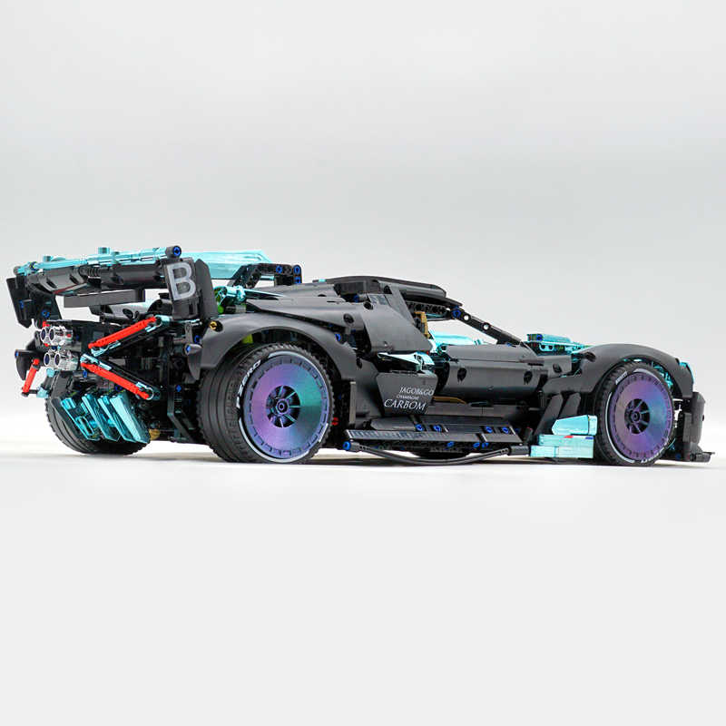 Trilumity Bugatti Bolide W16, Electroplating Lake Blue Customized Version Building Block Set, 1:8 Scale, Remote Control, 3,588-Piece