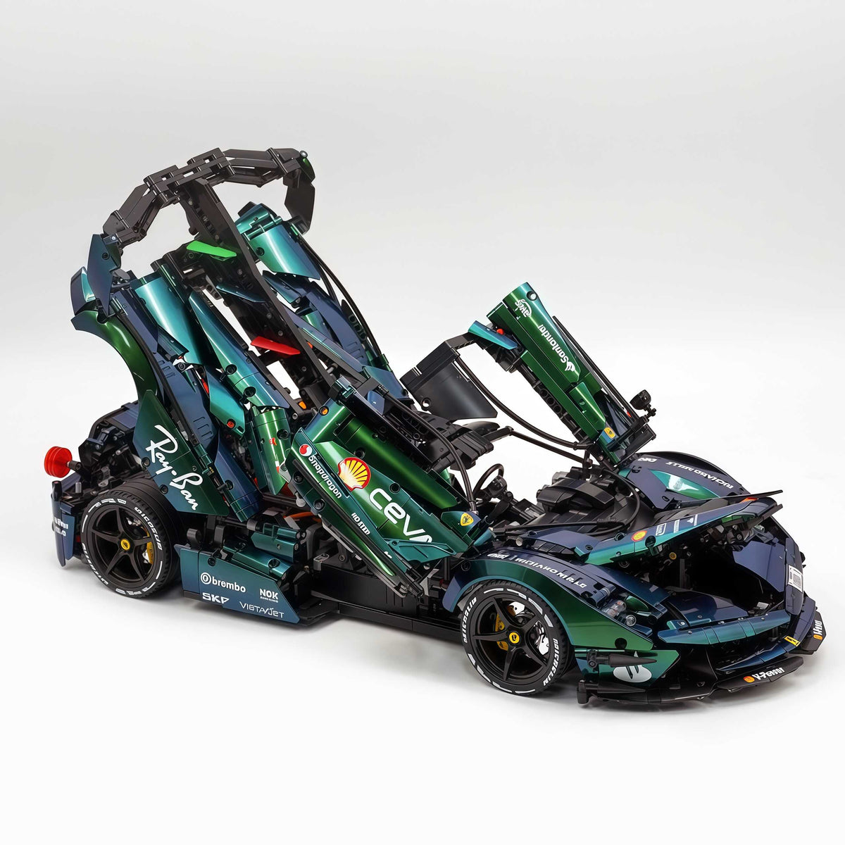 Trilumity Motorized Building Block Set: 1:8 The Ultimate Italian Hybrid Hypercar Evo | Chameleon Metallic Paint Italian Flagship (4058+-Piece)