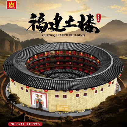 Wange Building Block Set: Fujian Hakka Tulou Chengqi, Model 8211