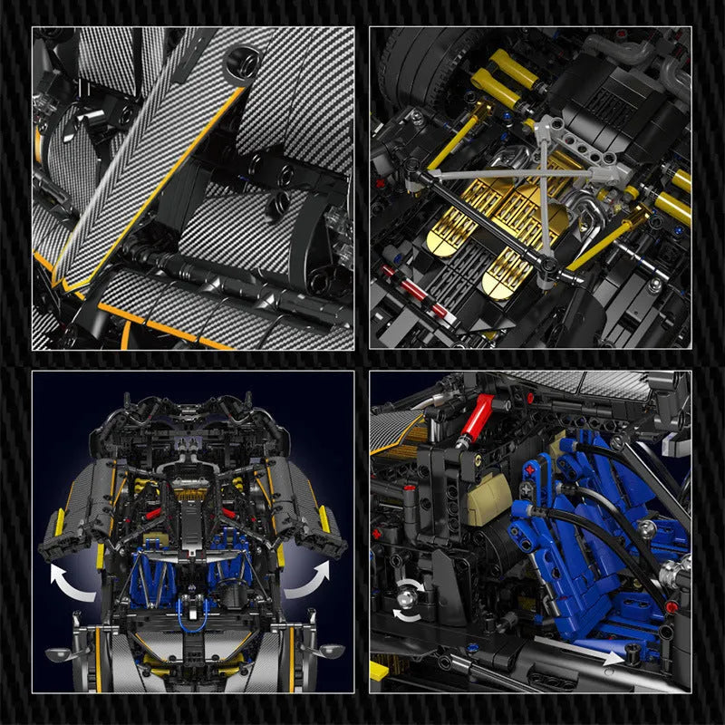 Mould King MOC Motorized Building Block Set: Supercar Pagani Huayra Racing Car, Model 13182