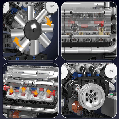 Trilumity Building Block Set: Motorised V8 Engine (534-Piece)