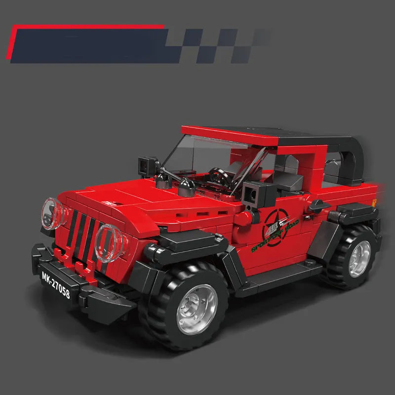 Mould King Building Block Set: Mini Wrangler Speed Car Champions, Model K27058