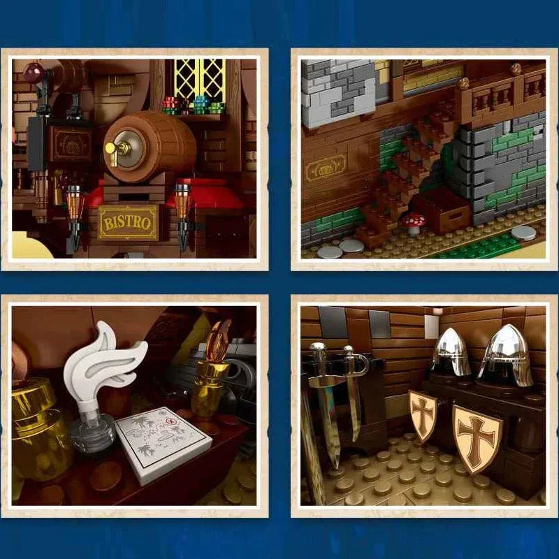 Reobrix MOC Building Block Set: European Century MOC Medieval Town Bistro, Model R66018