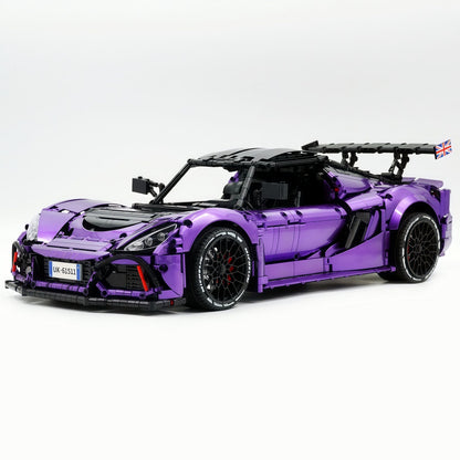 Trilumity Building Block Set: 1:8 Lotus Exige Cup 430 | Rare Amethyst Color Enamel Paint | Officially Licensed Edition (3730-Piece)
