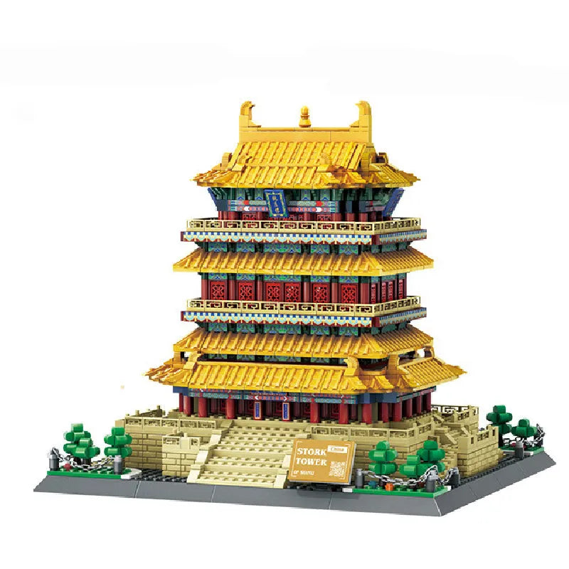 Wange MOC Building Block Set: China Stork Tower, Model 6229