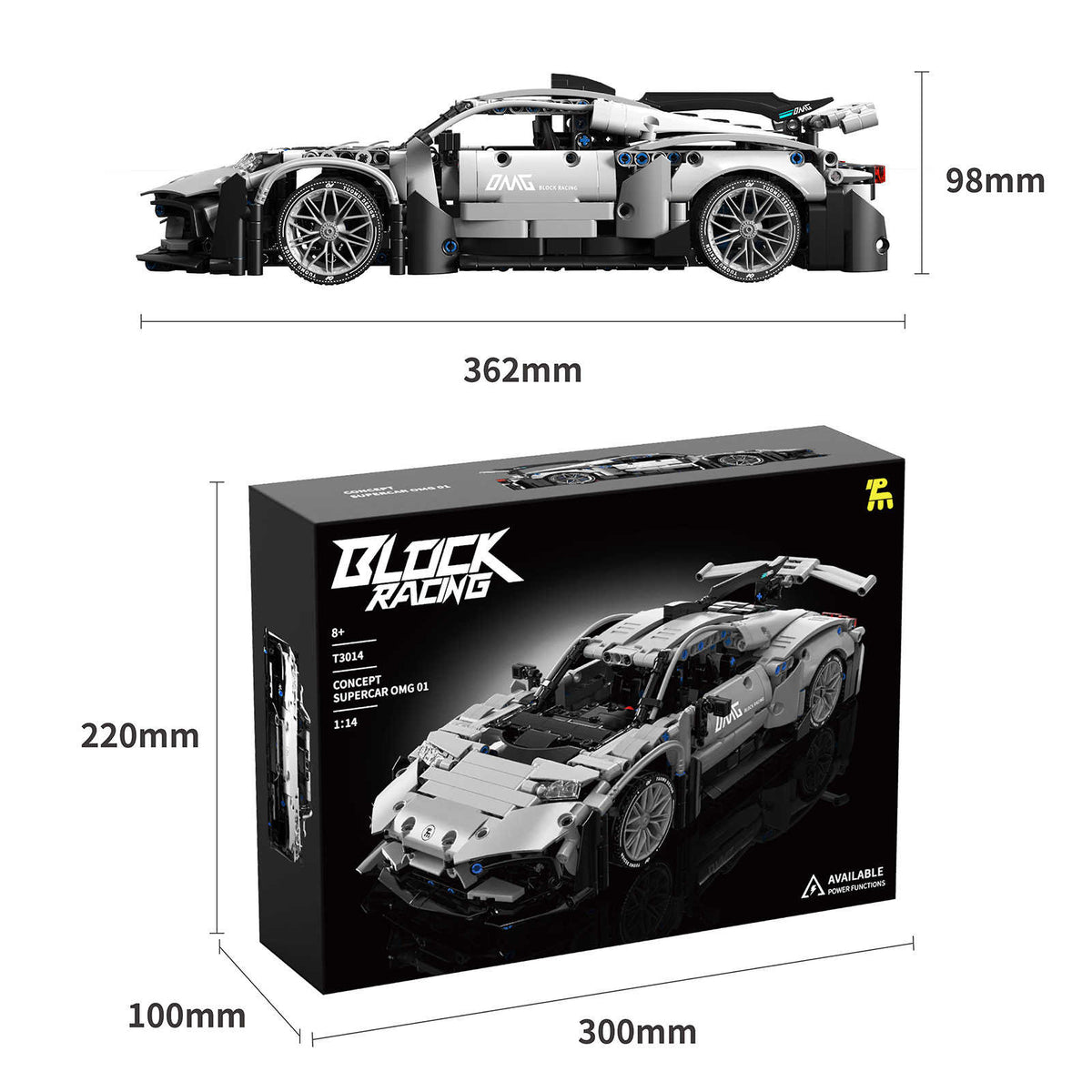Trilumity Building Block Set: 1:14 Mercedes-Benz AMG One Supercar (1164Piece)