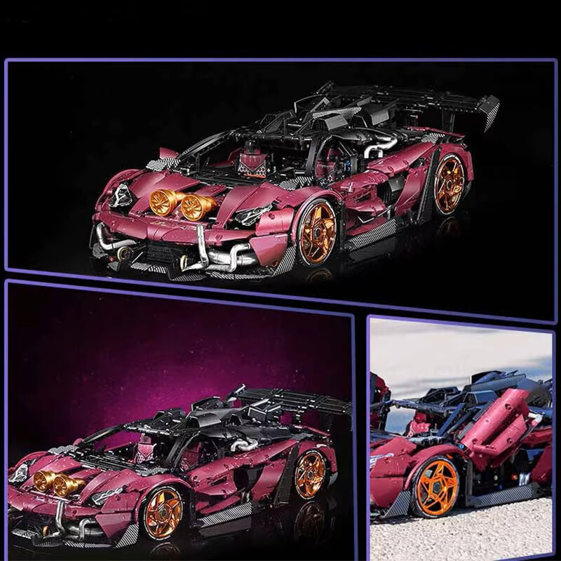 Trilumity Motorized Building Block Set: The Ultimate Turbocharged Italian Bull Jota V12 Hypercar (3950-Piece)