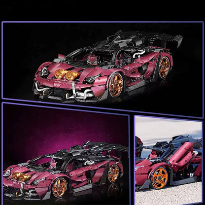 Trilumity Motorized Building Block Set: The Ultimate Turbocharged Italian Bull Jota V12 Hypercar (3950-Piece)